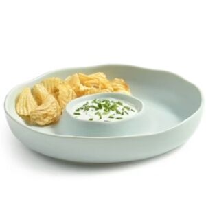 Oake Ceramic Chip and Dip Server, Created Blue